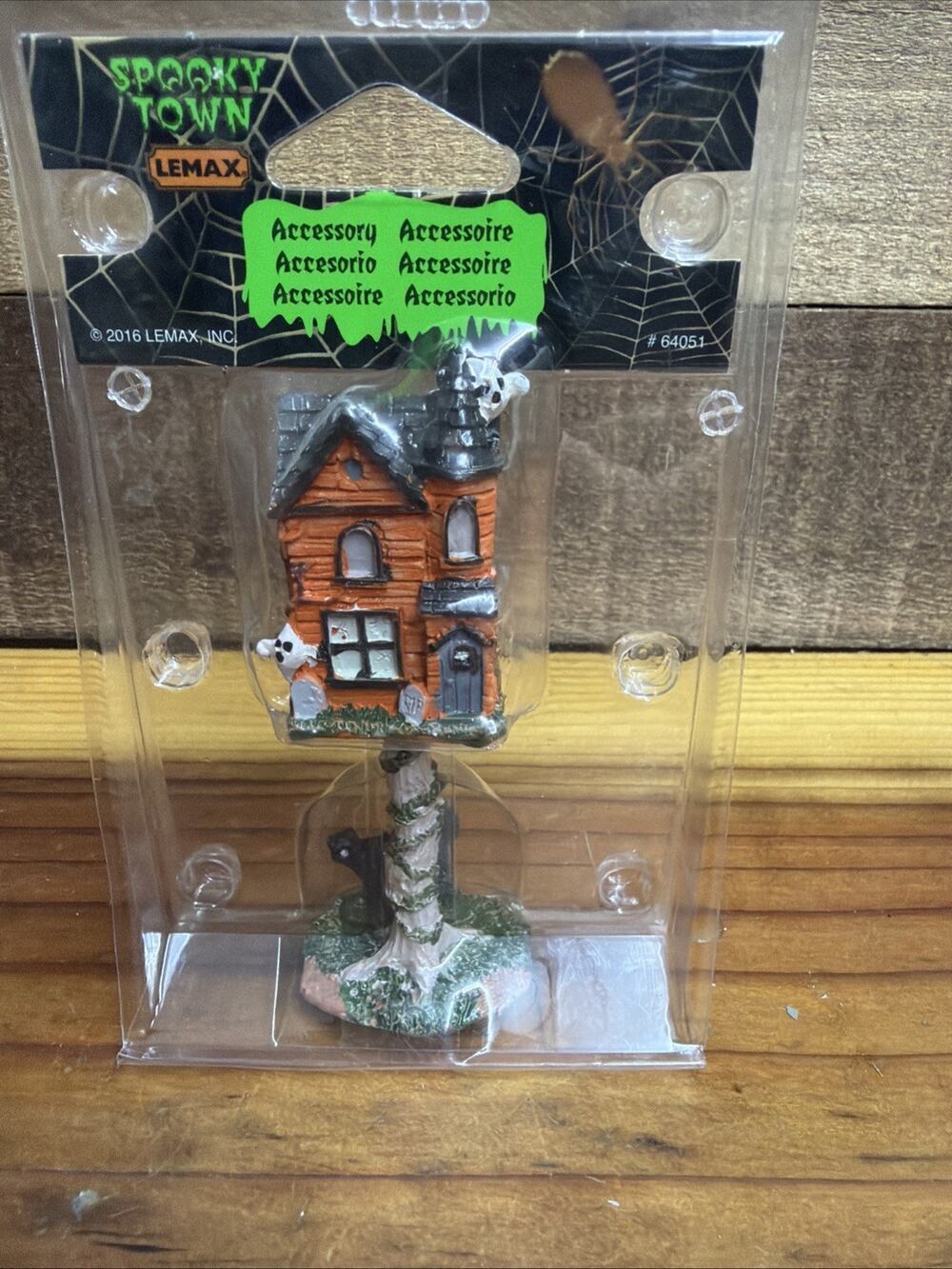 Lemax 64051 HAUNTED BIRDHOUSE Spooky Town Accessories Halloween Black Cat